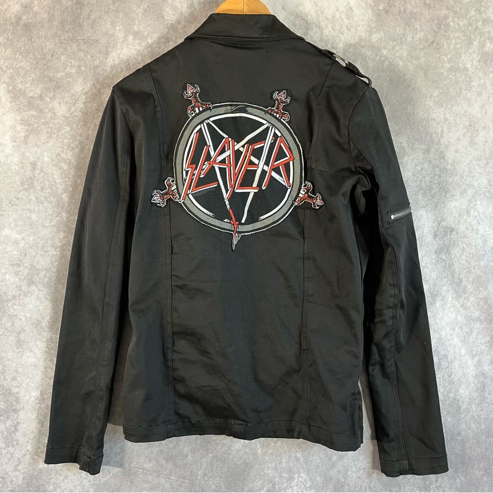 Lip Service Slim Fit Black Slayer Jacket w Zipper Pockets & Buckle Sleeves SMALL - Picture 2 of 8